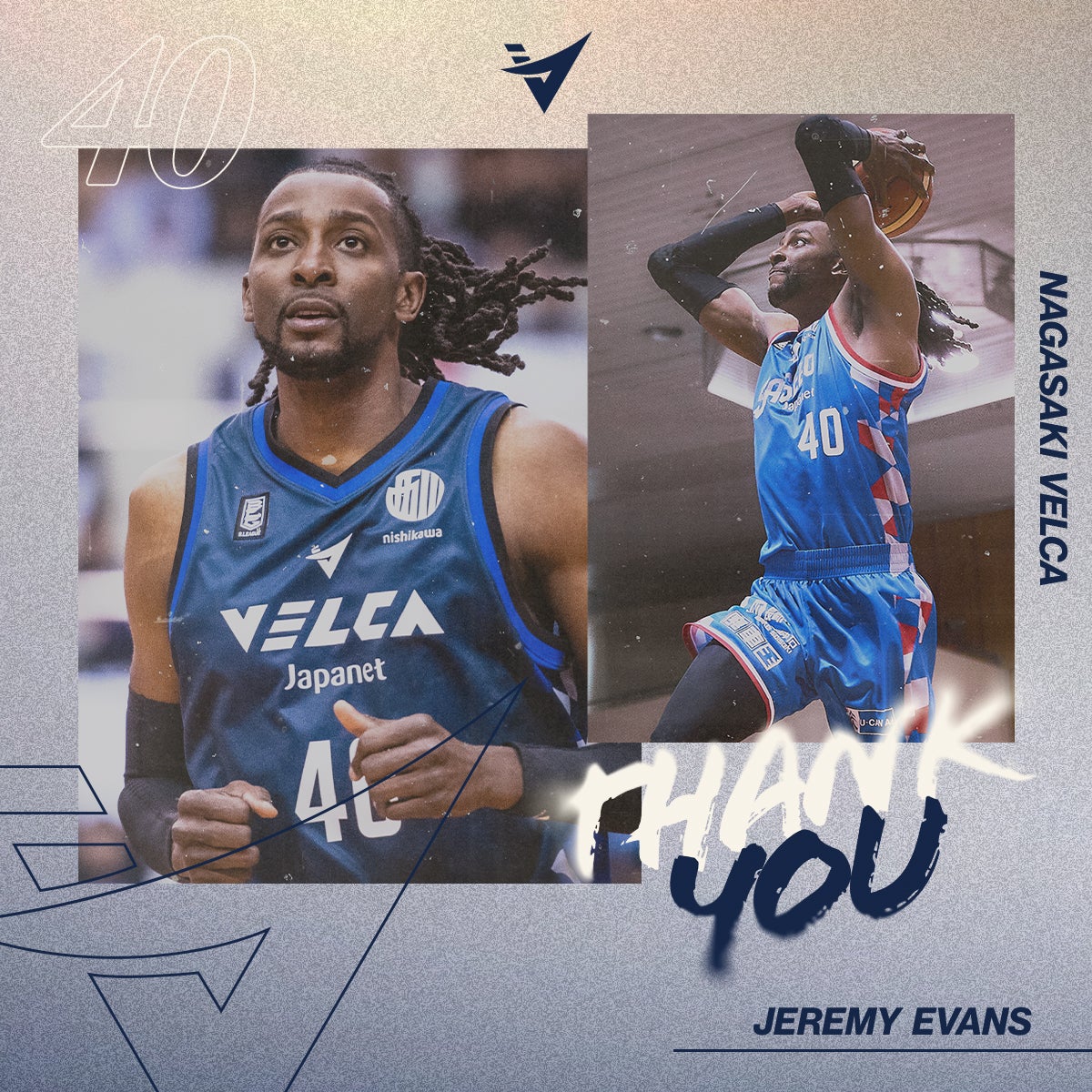 Nagasaki Velca Announces Departure of Jeremy Evans Player Joins B